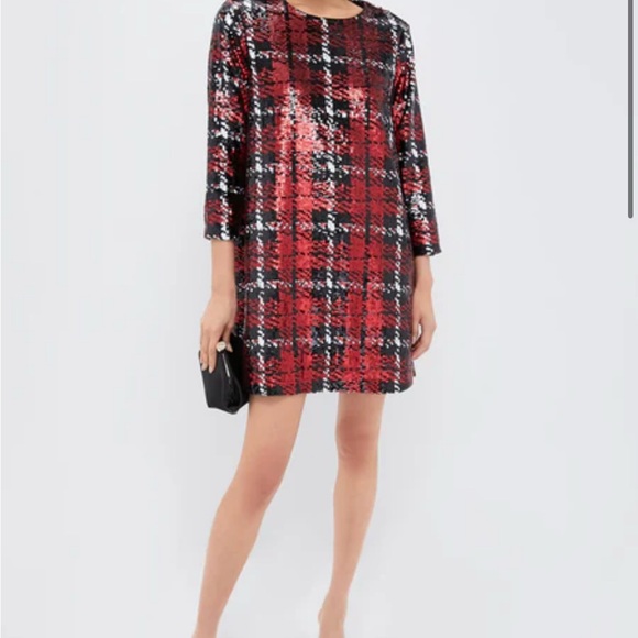 Tuckernuck Dresses & Skirts - Tuckernuck Red and Black Plaid Sequin Mini Dress